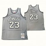 Maglia Los Angeles Lakers Lebron James NO 23 Mitchell & Ness 1996-97 Grigio
