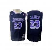 Maglia Los Angeles Lakers Lebron James #23 Retro Blu