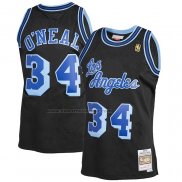 Maglia Los Angeles Lakers Shaquille O'Neal NO 34 Mitchell & Ness 1996-97 Blu Nero