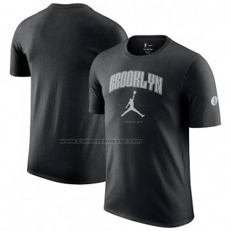 Maglia Manica Corta Brooklyn Nets Essential Citta Nero