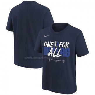 Maglia Manica Corta Dallas Mavericks 2024 NBA Playoffs Mantra Blu