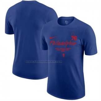 Maglia Manica Corta Philadelphia 76ers Blu
