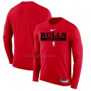 Maglia Manica Lunga Chicago Bulls Practice Performance 2022-23 Rosso