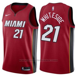 Maglia Miami Heat Hassan Whiteside #21 Statement 2018 Rosso