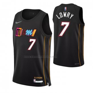 Maglia Miami Heat Kyle Lowry NO 7 Citta 2021-22 Nero