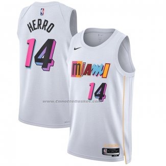 Maglia Miami Heat Tyler Herro #14 Citta 2022-23 Bianco