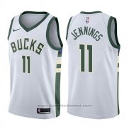 Maglia Milwaukee Bucks Brandon Jennings #11 Association 2017-18 Bianco