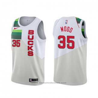 Maglia Milwaukee Bucks Christian Wood #35 Earned Bianco