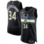 Maglia Milwaukee Bucks Giannis Antetokounmpo #34 Statement Autentico Nero