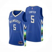 Maglia Milwaukee Bucks Jevon Carter #5 Citta 2022-23 Blu