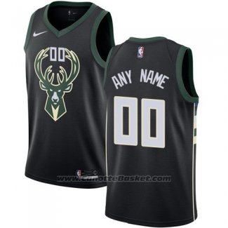 Maglia Milwaukee Bucks Nike Personalizzate 17-18 Nero