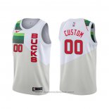 Maglia Milwaukee Bucks Personalizzate Earned Bianco