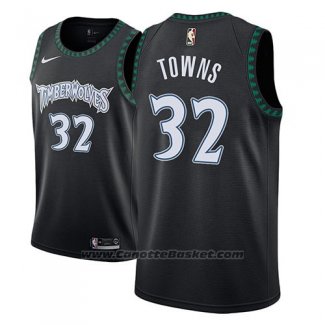 Maglia Minnesota Timberwolves Karl-Anthony Towns #32 Classic 2018 Nero