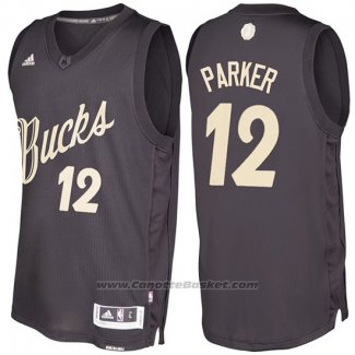 Maglia Natale 2016 Milwaukee Bucks Jabari Parker #12 Nero