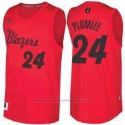 Maglia Natale 2016 Portland Trail Blazers Mason Plumlee #24 Rosso