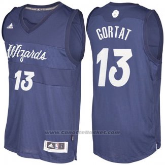 Maglia Natale 2016 Washington Wizards Marcin Gortat #13 Blu