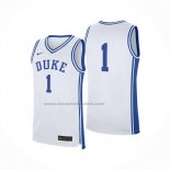 Maglia Ncaa Duke Blue Devils No 1 Bianco