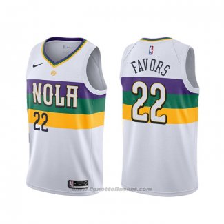 Maglia New Orleans Pelicans Derrick Favors #22 Citta 2019-20 Bianco