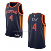 Maglia New York Knicks Derrick Rose #4 Statement 2022-23 Nero