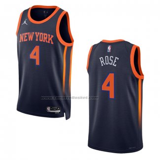 Maglia New York Knicks Derrick Rose #4 Statement 2022-23 Nero