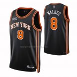 Maglia New York Knicks Kemba Walker #8 Citta 2021-22 Nero