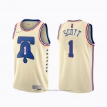 Maglia Philadelphia 76ers Mike Scott #1 Earned 2020-21 Crema