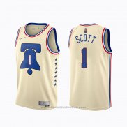 Maglia Philadelphia 76ers Mike Scott #1 Earned 2020-21 Crema