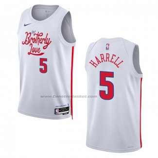 Maglia Philadelphia 76ers Montrezl Harrell #5 Citta 2022-23 Bianco