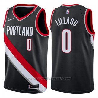 Maglia Portland Trail Blazers Damian Lillard #0 2017-18 Nero