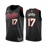 Maglia Portland Trail Blazers Shaedon Sharpe #17 Citta 2023-24 Nero