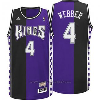 Maglia Sacramento Kings Chris Webber #4 Retro Viola Nero