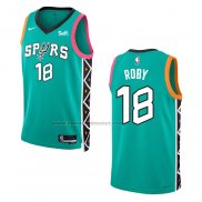 Maglia San Antonio Spurs Isaiah Roby #18 Citta 2022-23 Verde