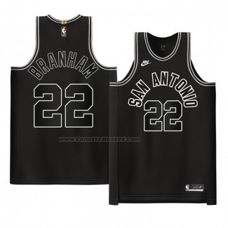 Maglia San Antonio Spurs Malaki Branham NO 22 Classic Autentico 2022-23 Nero