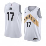 Maglia Toronto Raptors Jeremy Lin #17 Citta 2018 Bianco