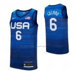 Maglia USA 2021 Damian Lillard NO 6 Blu