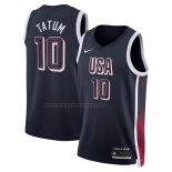 Maglia USA 2024 Jayson Tatum #10 Blu