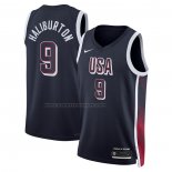 Maglia USA 2024 Tyrese Haliburton #9 Blu