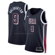 Maglia USA 2024 Tyrese Haliburton #9 Blu