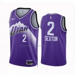 Maglia Utah Jazz Collin Sexton #2 Citta 2023-24 Viola