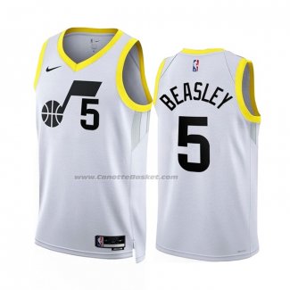 Maglia Utah Jazz Malik Beasley #5 Association 2022-23 Bianco