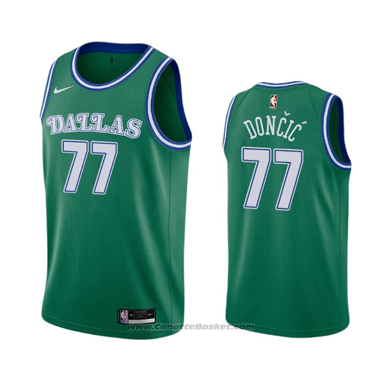 Maglia Dallas Mavericks Luka Doncic #77 Hardwood Classics 2020-21 Verde ...