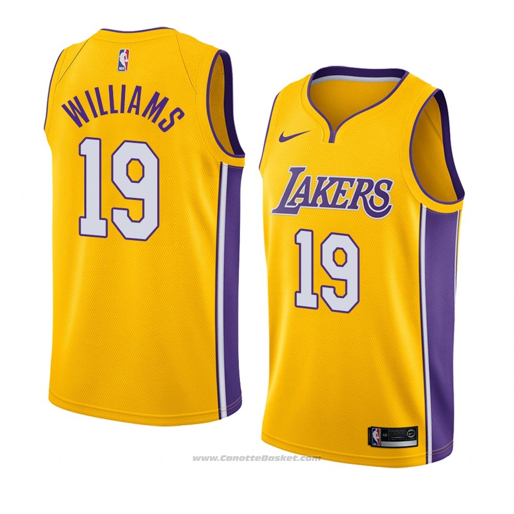 Maglia Los Angeles Lakers Johnathan Williams #19 Icon 2018 Or Poco Prezzo